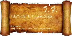 Török Franciska névjegykártya