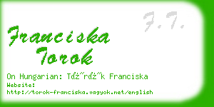 franciska torok business card